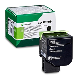 C242XK0 Oryginalny toner Lexmark C2425dw C2535dw MC2425adw MC2535adwe MC2640adwe czarny o wydajności 6000 stron marki Lexmark