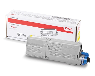 OKI 46490605 oryginalny toner do drukarki OKI C532dn C542dn MC563dn MC573dn Żółty (Yellow) o wydajności 6000 stron. Wydajność tonera według normy ISO/IEC 19798.