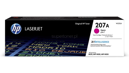 Oryginalny toner HP 207A W2213A do drukarki HP Color LaserJet Pro M255dw M255nw, HP Color LaserJet Pro MFP M282nw, HP Color LaserJet Pro MFP M283fdn M283fdw Purpurowy o standardowej wydajności 1250 stron