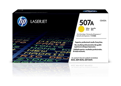 Oryginalny toner HP 507A do drukarki HP LaserJet Entrerprise 500 Color M570 dn M570 dw M575 c M575 dn M575 f M551 n M551 dn M551 xh Żółty CE402A o wydajności 6000 stron