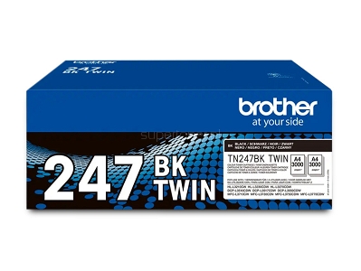 Oryginalny toner Brother TN247BKTWIN (TN-247BKTWIN) - dwupak tonerów o wydajności 3000 stron - czarny (Black) do drukarek Brother DCP-L3510 DCP-L3510CDW DCP-L3517 DCP-L3517CDW DCP-L3550 DCP-L3550CDW HL-L3210 HL-L3210CW HL-L3230 HL-L3230CDW HL-L3270 HL-L3270CDW MFC-L3710 MFC-L3710CW MFC-L3730 MFC-L3730CDN MFC-L3730CDW MFC-L3750 MFC-L3750CDW MFC-L3770 MFC-L3770CDW. Dwa tonery czarne o wydajności 3000 stron (w sumie 6000 stron) wg normy ISO/IEC 19798.