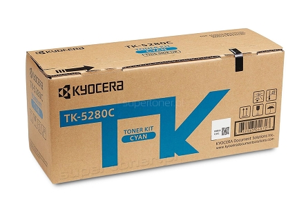 Oryginalny toner do Kyocera ECOSYS M6235 M6235cidn M6635 M6635cidn P6235 P6235cdn Błękitny/Niebieski/Cyan (TK-5280C, 1T02TWCNL0). Wydajność tonera wynosi 11000 stron przy pokryciu strony 5%.