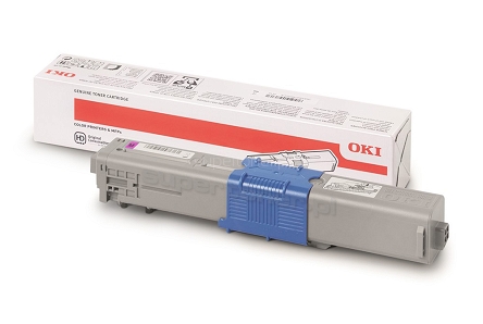 Oki 46508710 oryginalny toner purpurowy do drukarek Oki C332, Oki C332dn, Oki C332dnw i urządzeń wielofunkcyjnych Oki MC363, Oki MC363dn, Oki MC363dnw. Wydajność tonera wynosi 3000 stron według nowmy ISO/IEC 19798.