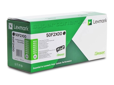 Oryginalny toner zwrotny Lexmark 50F2X00 (502X) do drukarek Lexmark MS410, Lexmark MS410dn, Lexmark MS415, Lexmark MS415dn, Lexmark MS510, Lexmark MS510dn, Lexmark MS610, Lexmark MS610dn, Lexmark MS610de, Lexmark MS610dte. Wydajność kasety z tonerem wynosi 10000 stron zgodnie z normą ISO/IEC 19752.