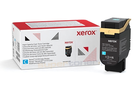 Oryginalny toner Xerox C410 DN VersaLink C415 MFP Cyan 006R04765 o wysokiej wydajności 7000 stron. Wydajność deklarowana zgodnie z normą ISO/IEC 19798.