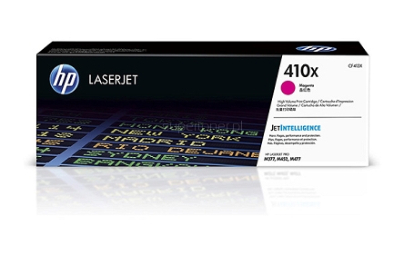 Oryginalny toner HP 410X do drukarki HP Color LaserJet M377 M377dw M452 M452dn, M452nw M477 M477fdn M477fdw M477fnw purpurowy CF413X o wydajności 5000 stron