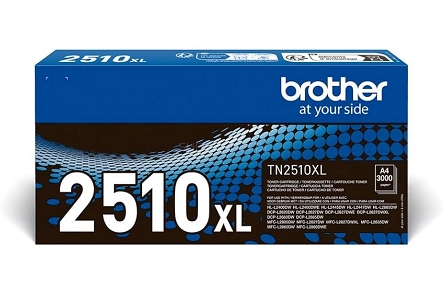 Oryginalny toner Brother do drukarek: Brother DCP-L2620, Brother DCP-L2620D, Brother DCP-L2620DW, Brother DCP-L2627, Brother DCP-L2627DW, Brother DCP-L2627DWE, Brother DCP-L2627DWXL, Brother DCP-L2660, Brother DCP-L2660DW, Brother HL-L2400, Brother HL-L2400DW, Brother HL-L2400DWE, Brother HL-L2445, Brother HL-L2445DW, Brother HL-L2447, Brother HL-L2447DW, Brother MFC-L2800, Brother MFC-L2800DW, Brother MFC-L2827, Brother MFC-L2827DW, Brother MFC-L2827DWXL, Brother MFC-L2860, Brother MFC-L2860DW, Brother MFC-L2860DWE. Toner czarny o kodzie TN2510XL i wydajności 3000 stron.