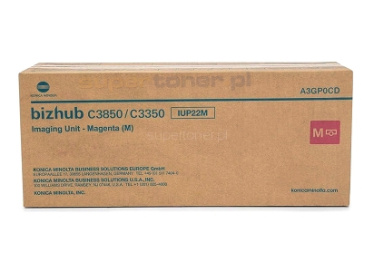 Oryginalny bęben Konica Minolta Bizhub C3350 C3850 C3850FS czerwony / Magenta (IUP22M, IUP-22M, A3GP0CD). Wydajność bębna wynosi 50000 stron wg normy ISO/IEC 19798.