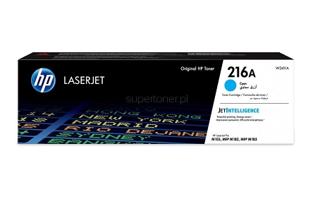 Oryginalny toner HP 216A do drukarki HP Color LaserJet Pro M155a M155nw M182n M182nw M183fw Błękitny W2411A o wydajności 850 stron