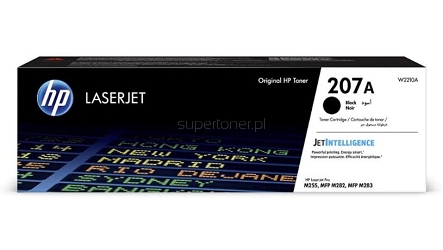 Oryginalny toner HP 207A W2210A do drukarki HP Color LaserJet Pro M255dw M255nw, HP Color LaserJet Pro MFP M282nw, HP Color LaserJet Pro MFP M283fdn M283fdw Czarny o standardowej wydajności 1350 stron