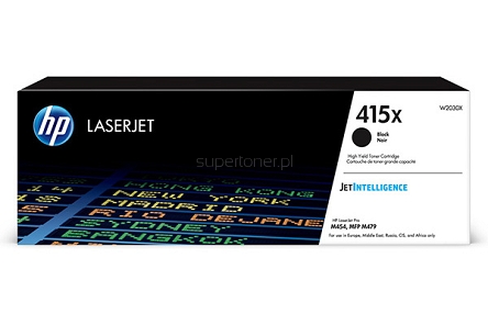 Oryginalny toner HP 415X W2030X do drukarki HP Color LaserJet Pro M454dn M454dw M479fdn M479fdw M479fnw MFP, HP Color LaserJet Enterprise M455dn M480f MFP Czarny o powiększonej wydajności 7500 stron